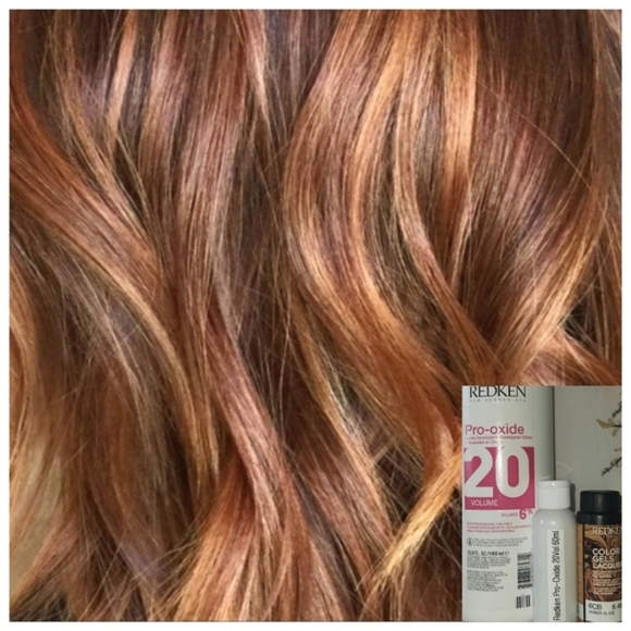 Redken Color Gels Lacquers Color Kit: 6CB Amber Glaze & Pro-Oxide Developer - Picture 1 of 3